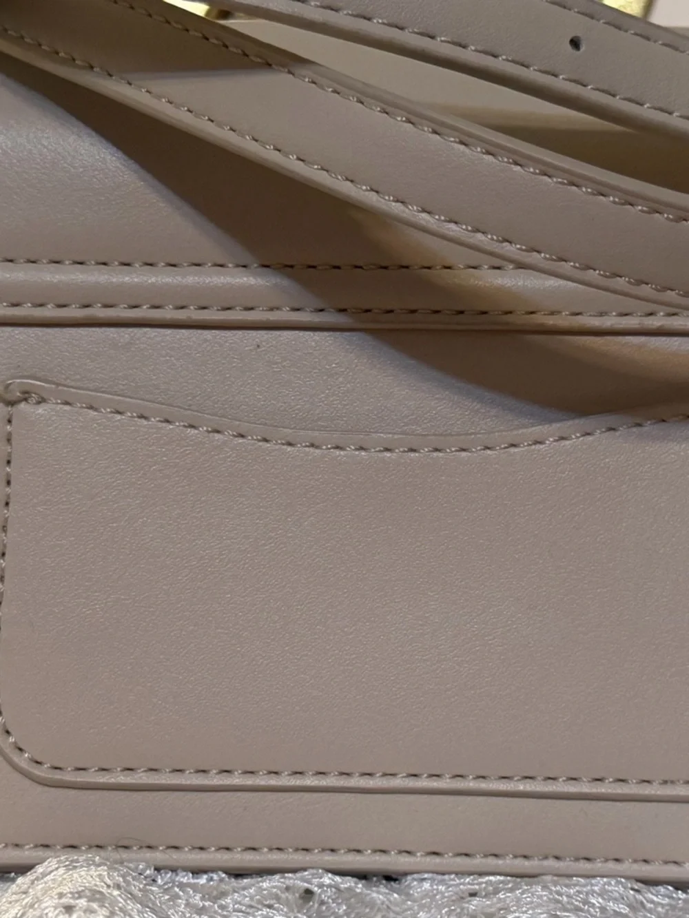 Minimalist Neutral Crossbody Bag in Beige - Picture 2 of 6